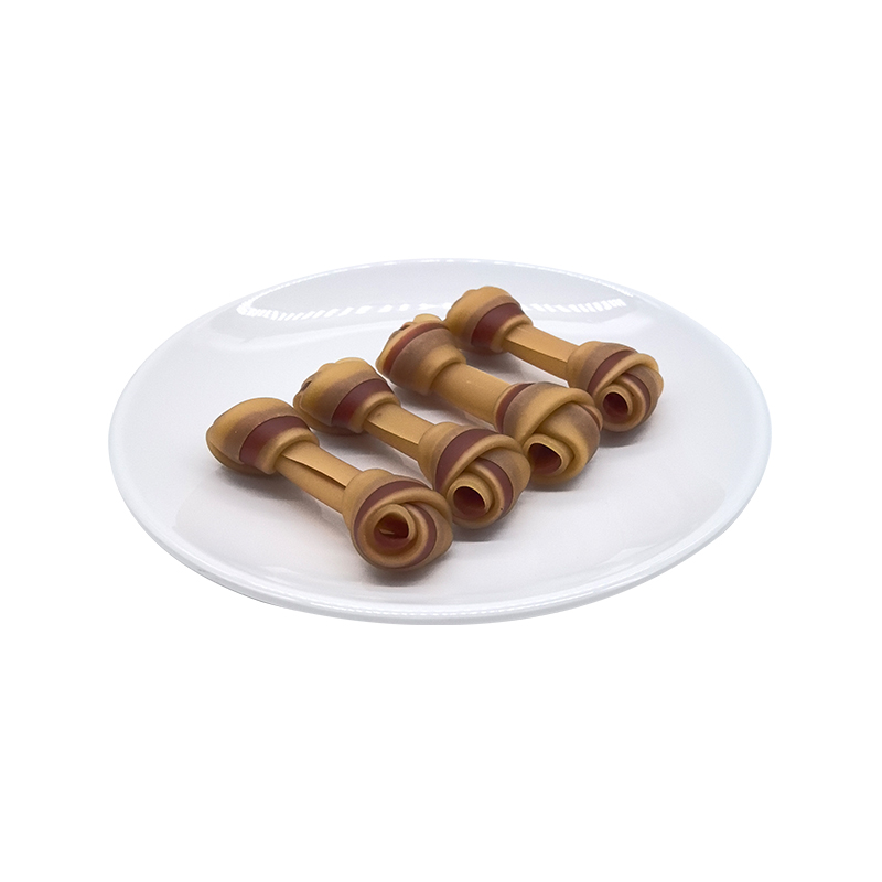 Canis dentes Purgatio Duplex Knotted Bone tracta 3-3.5'   